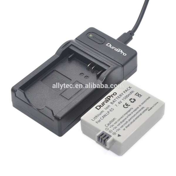 Durapro USB Digital Battery Charger for Canon LP-E5 LPE5 LP E5 Battery for Canon EOS 450D 500D 1000D