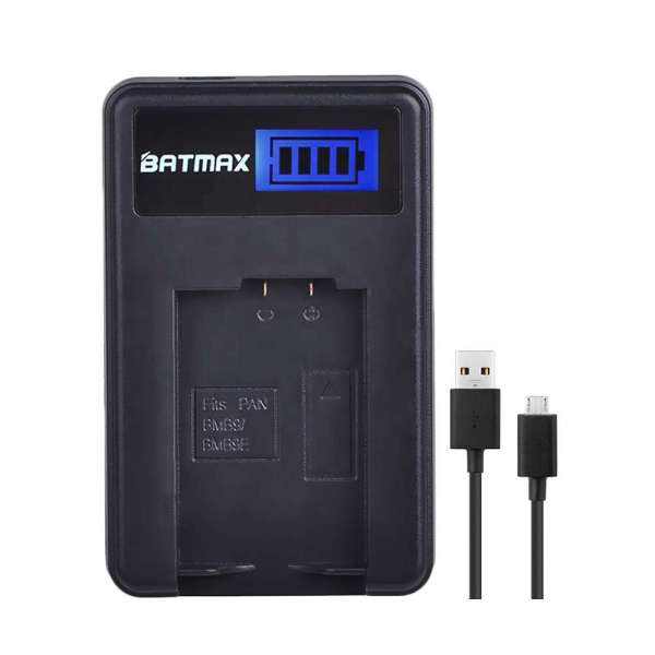 Batmax DMW-BMB9 DMW-BMB9E DMW BMB9 LCD usb Battery charger for Panasonic Lumix DMC FZ40K FZ45K FZ47K FZ48K FZ60 FZ70 FZ100 FZ150